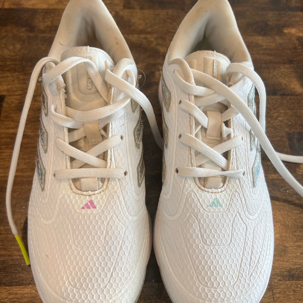 Adidas White Cleats with Vibrant Details